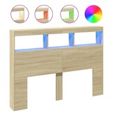 Hoofdbordkast met LED 140x17x102cm Sonoma Eiken - 34% Korting
