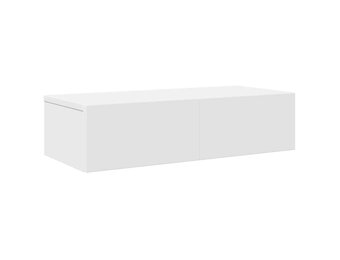 vidaXL Wandschap met Lades 60x26,5x15 cm Bewerkt Hout Wit - 34% Korting