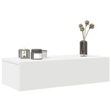 vidaXL Wandschap met Lades 60x26,5x15 cm Bewerkt Hout Wit - 34% Korting
