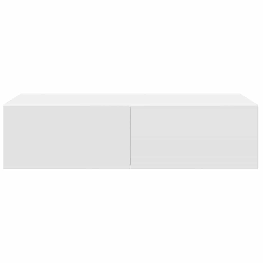 vidaXL Wandschap met Lades 60x26,5x15 cm Bewerkt Hout Wit - 34% Korting