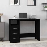 VidaXL Bureau met Lades Zwart Bewerkt Hout - 54% Korting