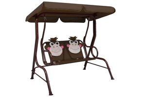 Kinderschommelbank Bruin Stof 115cm - 62% Korting