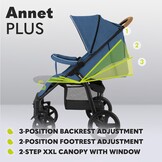 Lionelo Annet Plus Kinderwagen - Blue Denim - Tot 22 kg - 55% Korting