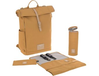 Luierrugzak Rolltop Curry - Gerecycled Polyester - 17,5-21,8L - 34% Korting