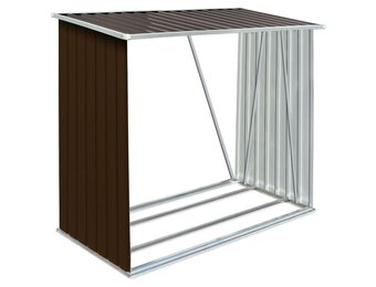 VidaXL Haardhoutschuur 163x83x154 cm Gegalvaniseerd Staal Bruin - 34% Korting