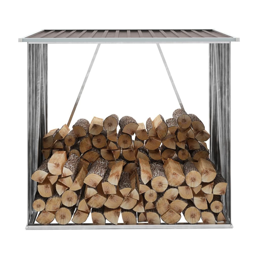 VidaXL Haardhoutschuur 163x83x154 cm Gegalvaniseerd Staal Bruin - 34% Korting