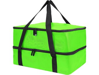 Thermotas voor Ovenschotel & Maaltijden | Groen | Geïsoleerd | 2 Lagen | 41x30x20cm | Ruime Capaciteit | Met Handgreep