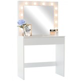 Kaptafel met Spiegel en LED-verlichting - Wit - 40% Korting