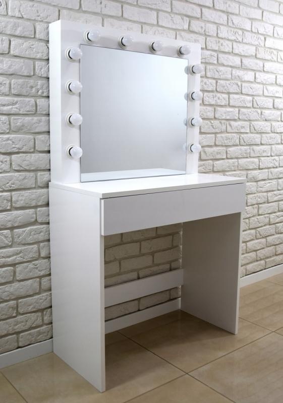 Kaptafel met Spiegel en LED-verlichting - Wit - 40% Korting