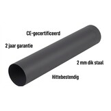 Zwarte Kachelpijp - Staal - Ø 120 mm - 50 cm - 20% Korting