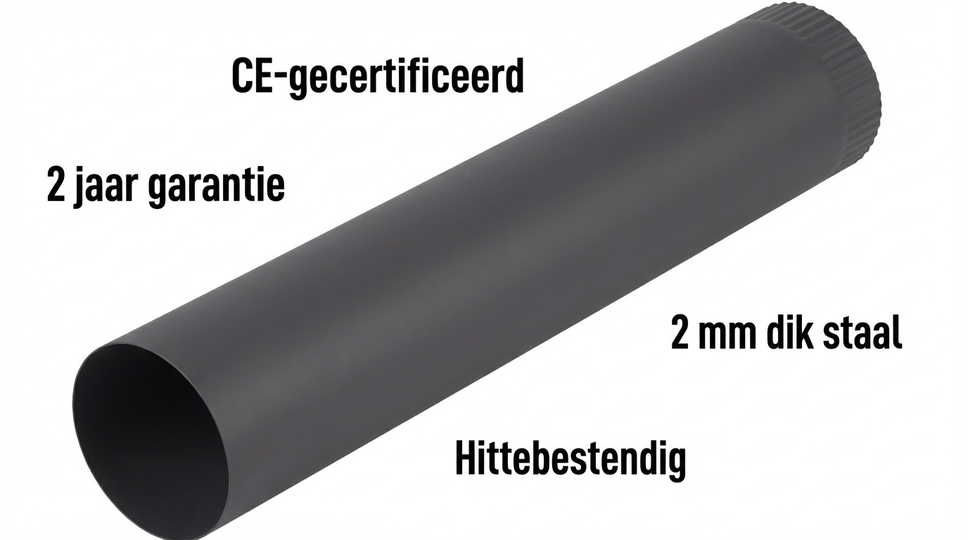 Zwarte Kachelpijp - Staal - Ø 120 mm - 50 cm - 20% Korting