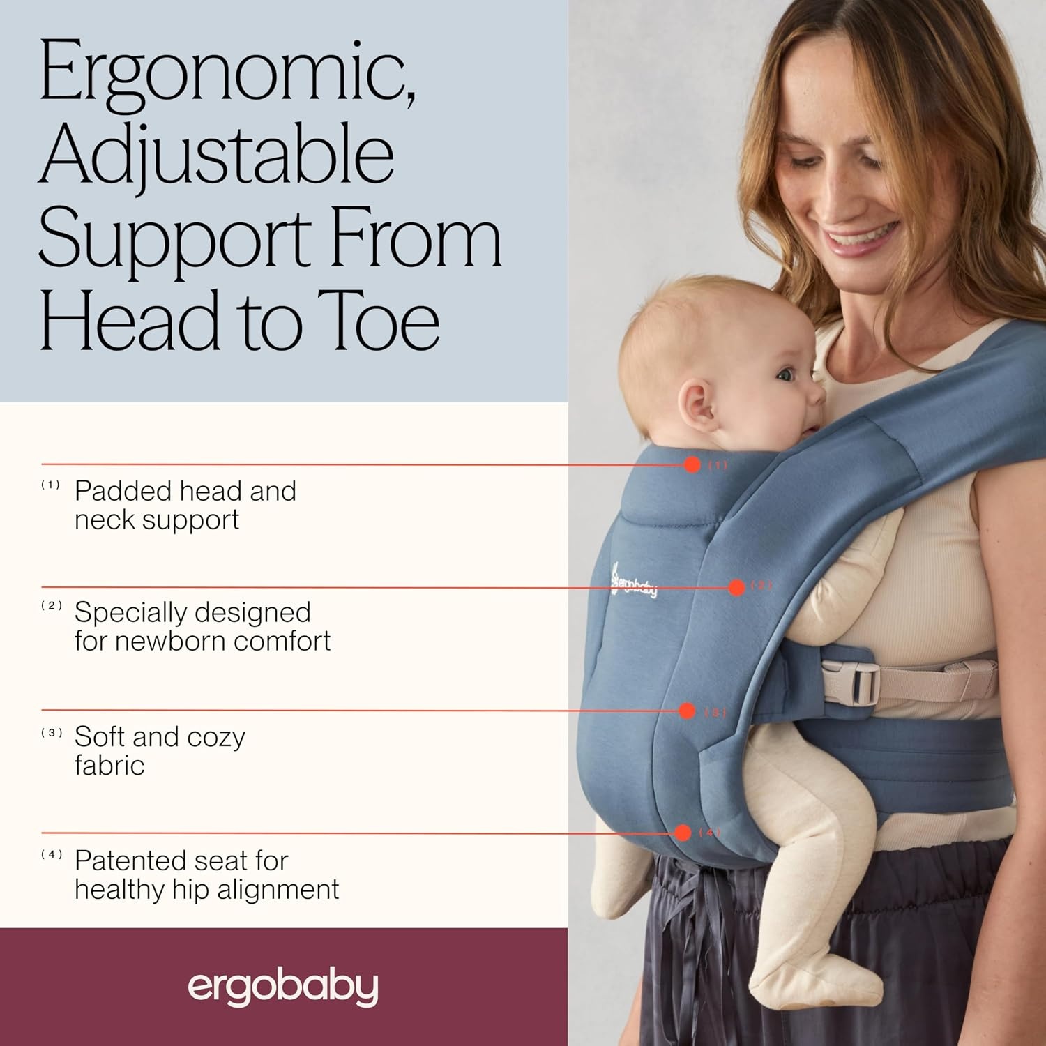 Ergobaby Draagzak Embrace Oxford Blauw - 58% Korting!