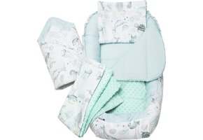 Babynestje Set 5-delig Oceaan Minky - 100x60x15cm - 40% Korting