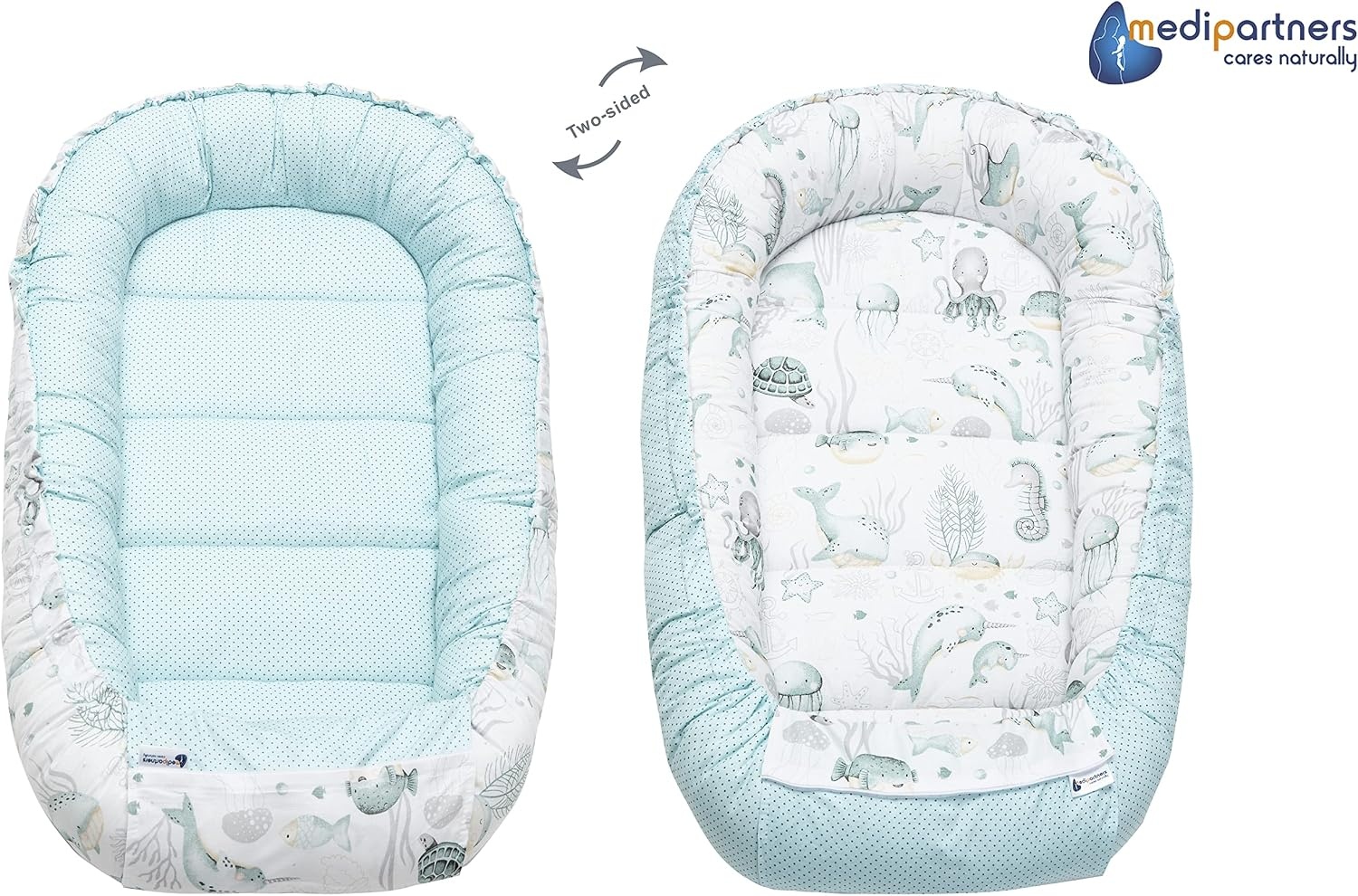 Medi Partners Babynest Set 5-delig Oceaan met munt Minky - 34% Korting