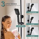 Zwart Douchesysteem met Thermostaat & Regendouche - 34% Korting