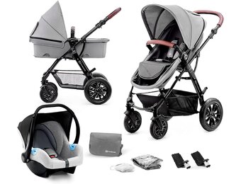 KinderKraft Moov 3-in-1 Reiswieg & Kinderwagen (Grijs) - 35% Korting!