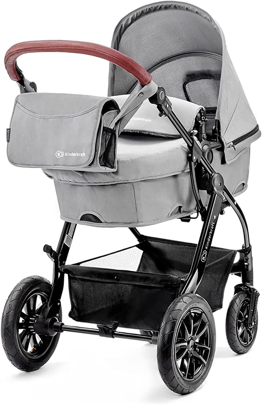 KinderKraft Moov 3-in-1 Reiswieg & Kinderwagen (Grijs) - 35% Korting!