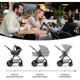KinderKraft Moov 3-in-1 Reiswieg & Kinderwagen (Grijs) - 35% Korting!