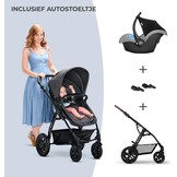 KinderKraft Moov 3-in-1 Reiswieg & Kinderwagen (Grijs) - 35% Korting!