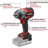 Einhell Accu Slagmoersleutel TP-CW 18/750-C Li BL-Solo - 35% Korting