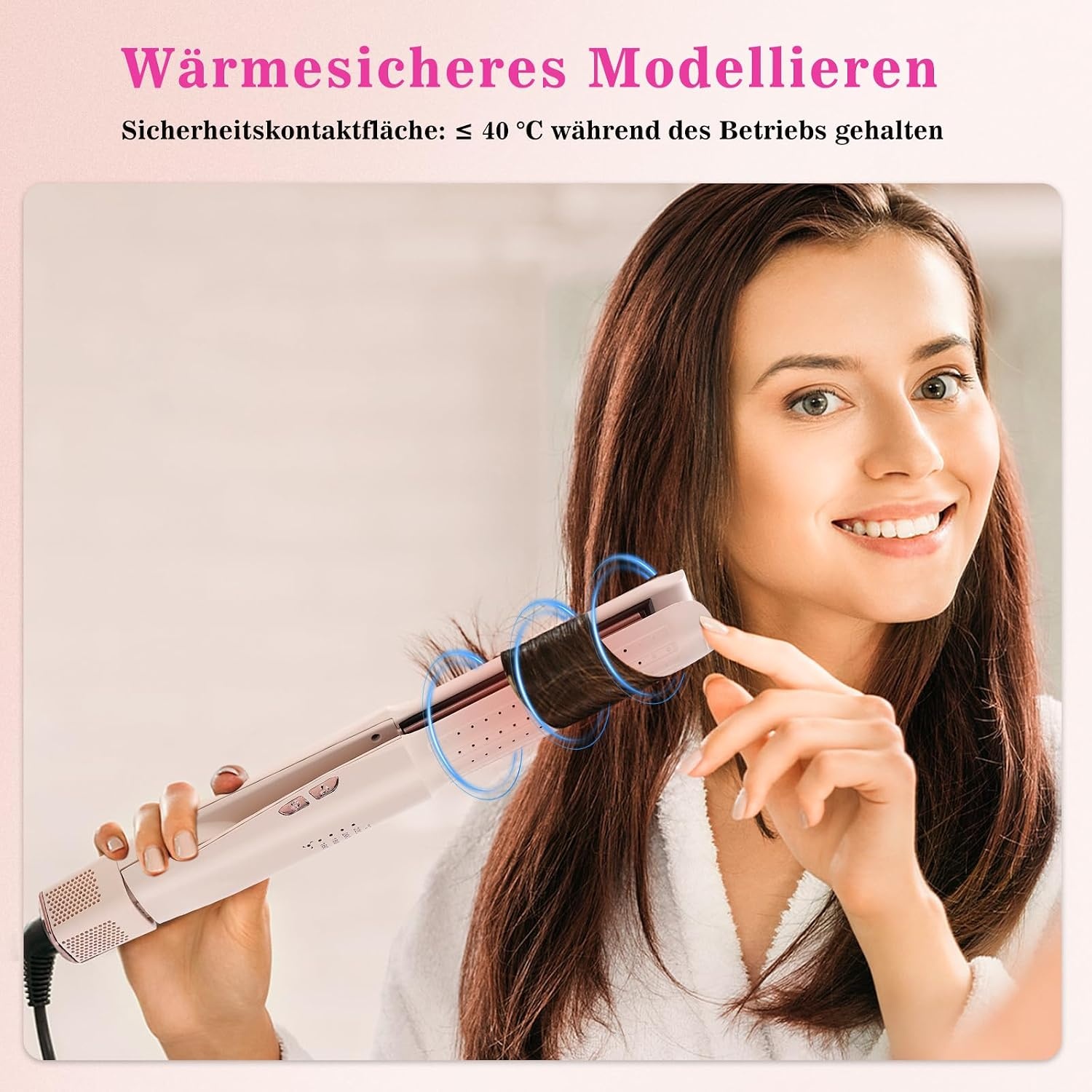 Roze 2-in-1 Krultang & Stijltang met Koude Lucht - 34% Korting
