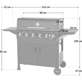 TAINO Brando 6+1 Gasbarbecue met Zijbrander - 35% Korting