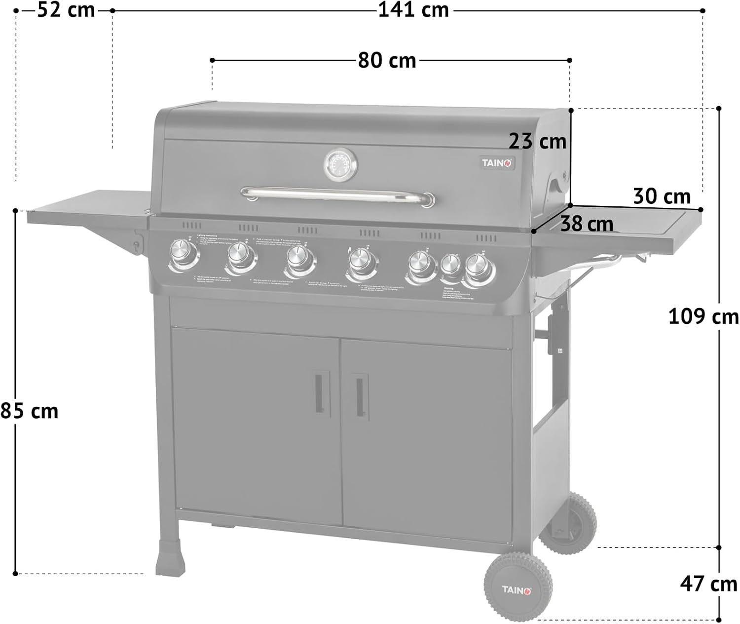 TAINO Brando 6+1 Gasbarbecue met Zijbrander - 35% Korting