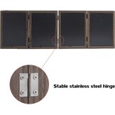 Houten Fotolijst 5x7 inch drievoudig, scharnierend, inklapbaar, MDF, met glazen front, voor op tafel