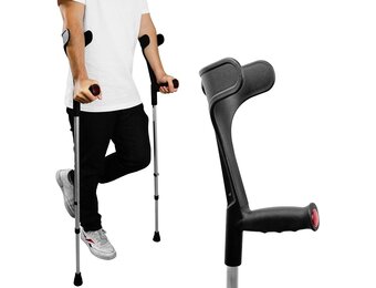 PEPE Mobility Krukken (2 stuks) - In Hoogte Verstelbaar, Aluminium, Zwart - 52% Korting!