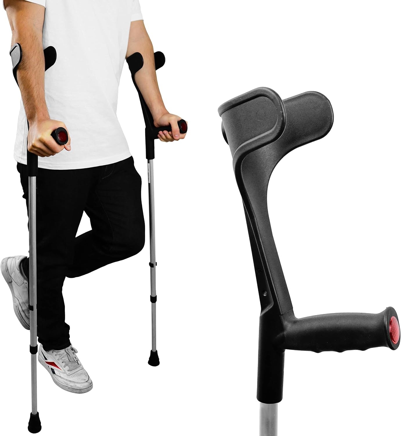 PEPE Mobility Krukken (2 stuks) - In Hoogte Verstelbaar, Aluminium, Zwart - 52% Korting!