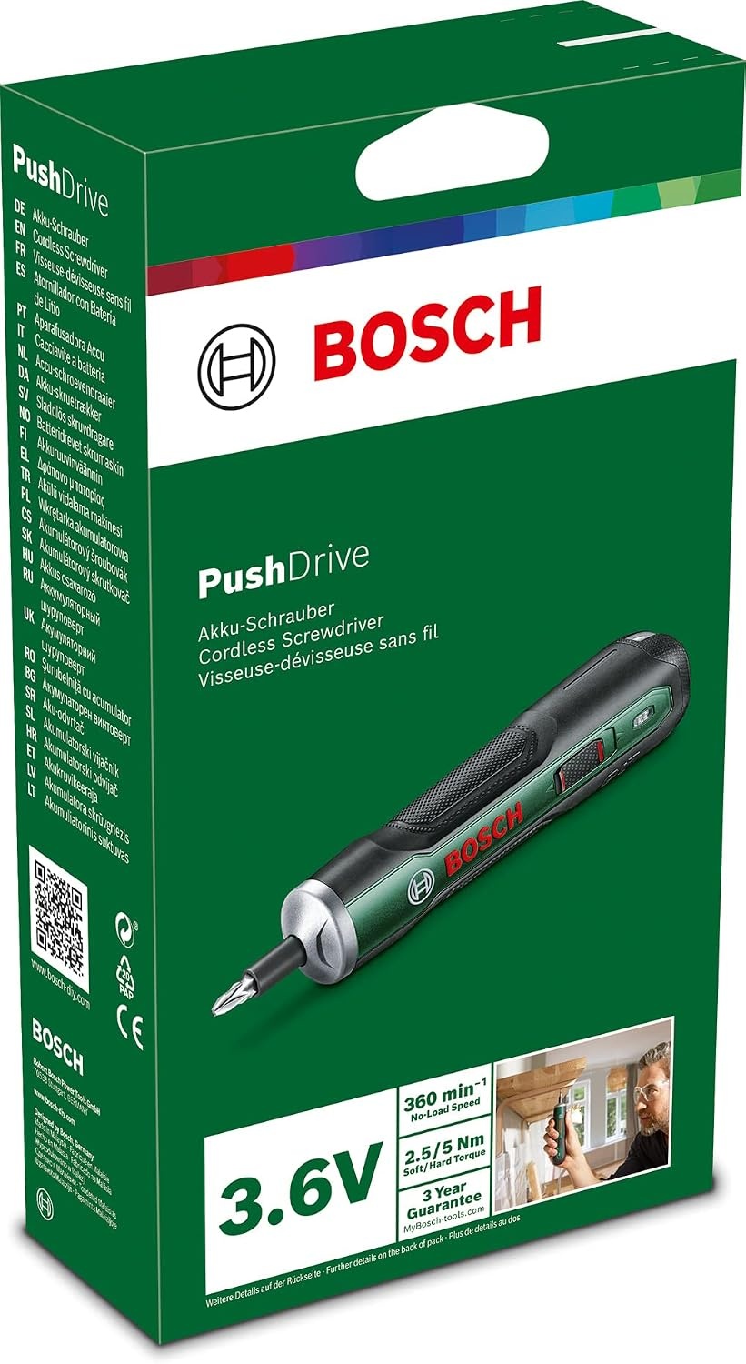 Bosch PushDrive Accuschroevendraaier Starterset - 3.6V - 34% Korting