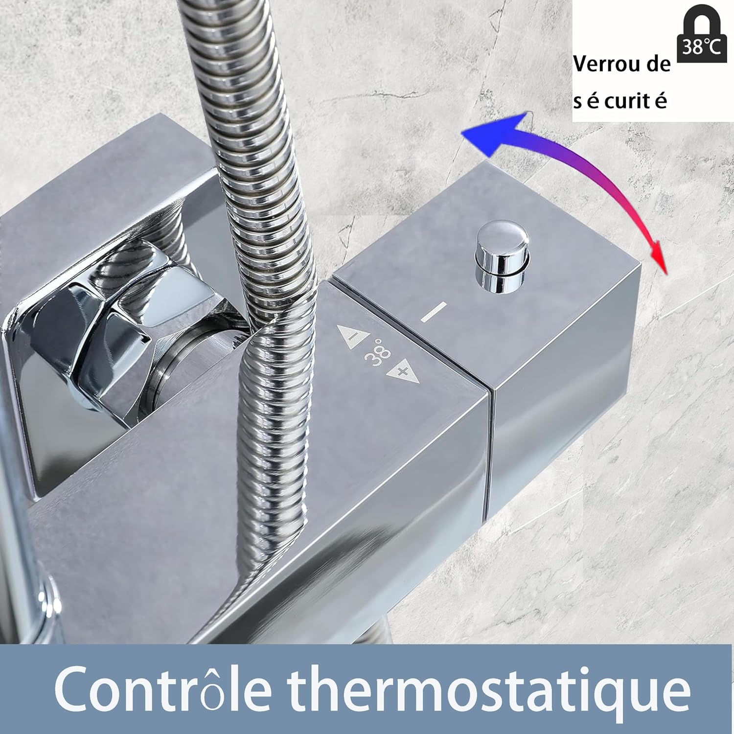 Thermostatische Douchekolom Verchroomd - 3 Sproeistanden - 34% Korting