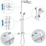 Thermostatische Douchekolom Verchroomd - 3 Sproeistanden - 34% Korting