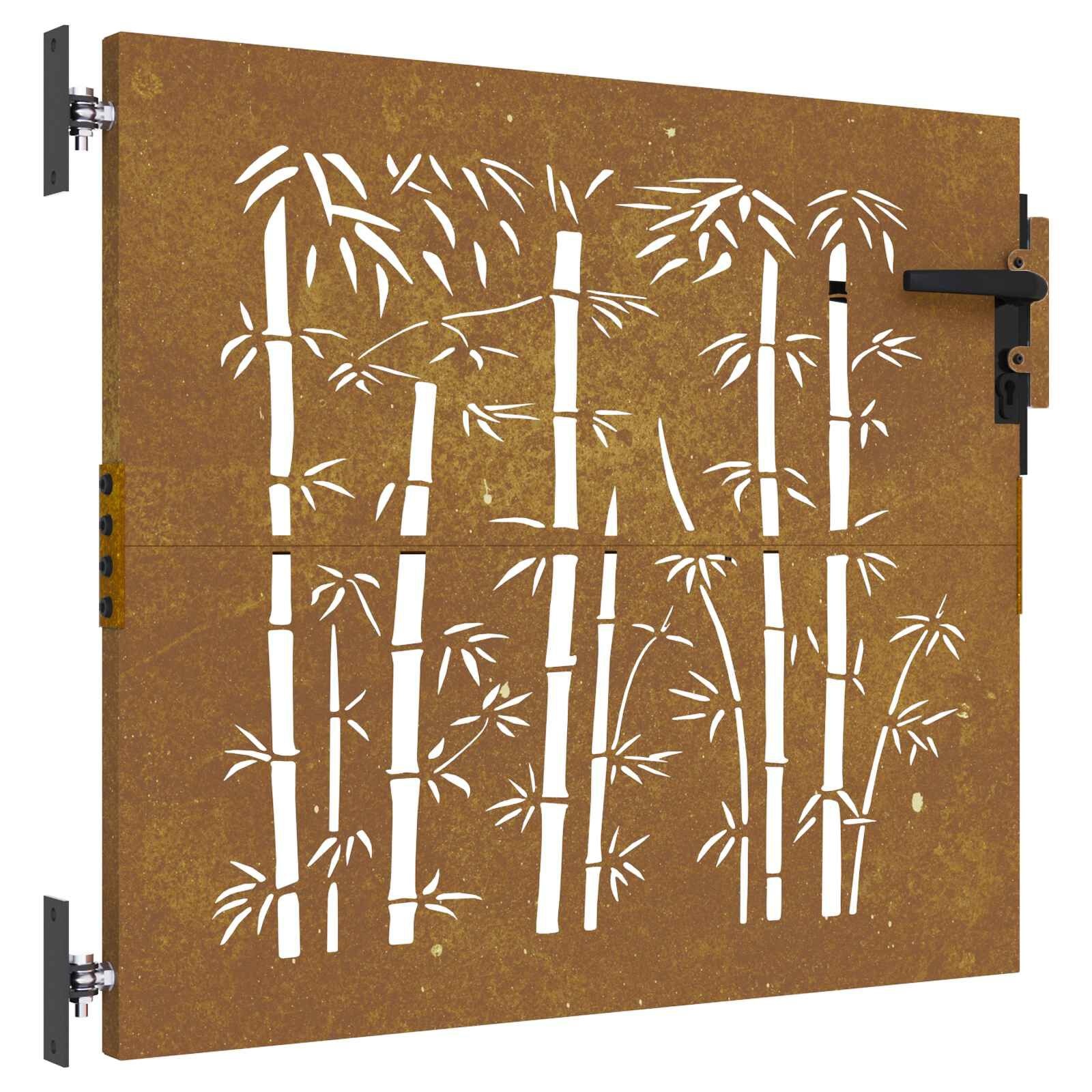 VidaXL Poort Cortenstaal 85x100 cm Bamboe-ontwerp - 59% Korting