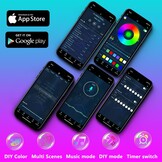 LED Strip 20m RGB+IC Buiten IP68 Waterdicht met App & RF Afstandsbediening - 33% Korting