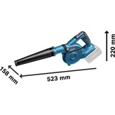 Accu Bladblazer Bosch 18V GBL 18V-120: 270 km/u, Blauw, 34% Korting