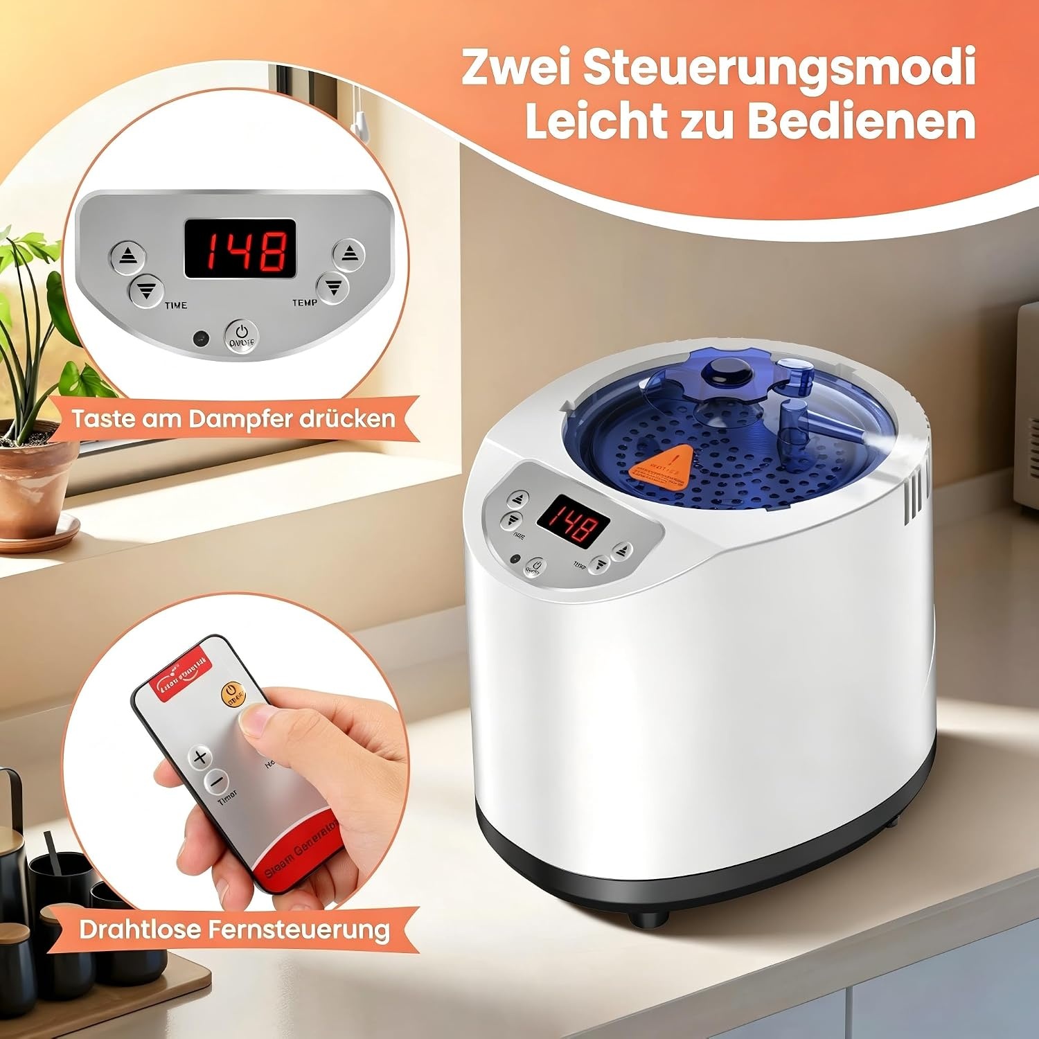 Draagbare Stoomsauna voor Thuis - 1200W, 3L, 15 standen, Timer, Afstandsbediening - 53% Korting