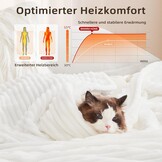 Elektrische Deken 130x180 cm Wit Gestreept - 9 Warmtestanden & Timer - 33% Korting