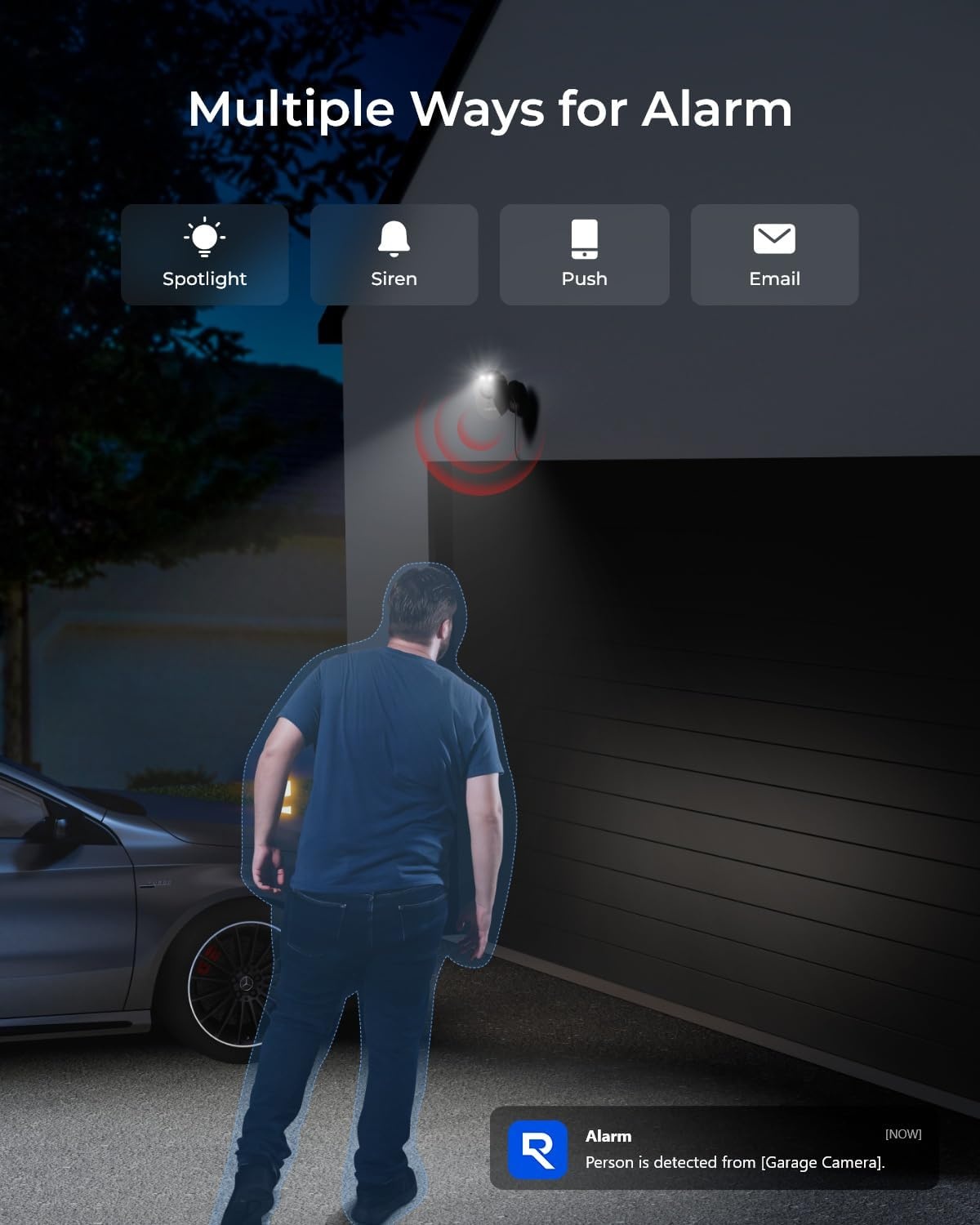 Reolink Lumus, Opgewaardeerde 2K 4MP Buiten Beveiligingscamera met Schijnwerpers, Slimme Persoon/voertuig/huisdier Detectie met Directe Waarschuwingen, 2,4/5GHz Dual-band Wi-Fi Camera, Tweegesprek