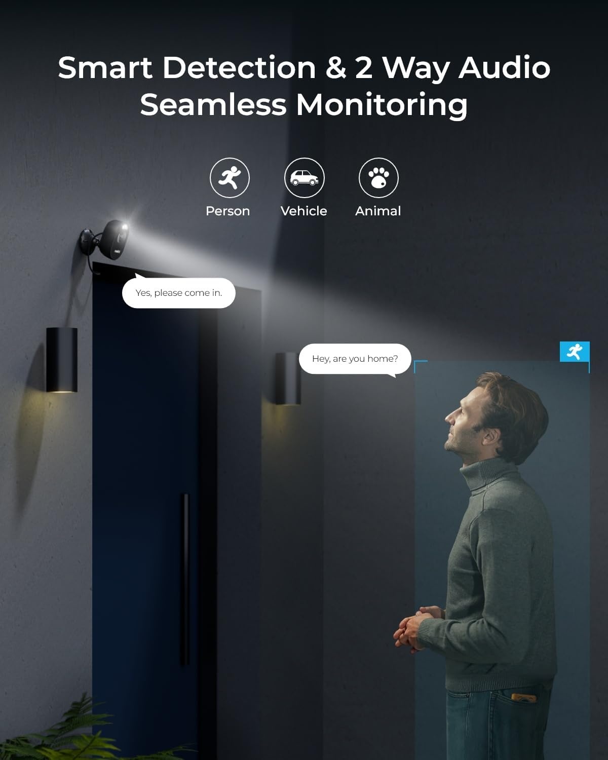 Reolink Lumus, Opgewaardeerde 2K 4MP Buiten Beveiligingscamera met Schijnwerpers, Slimme Persoon/voertuig/huisdier Detectie met Directe Waarschuwingen, 2,4/5GHz Dual-band Wi-Fi Camera, Tweegesprek