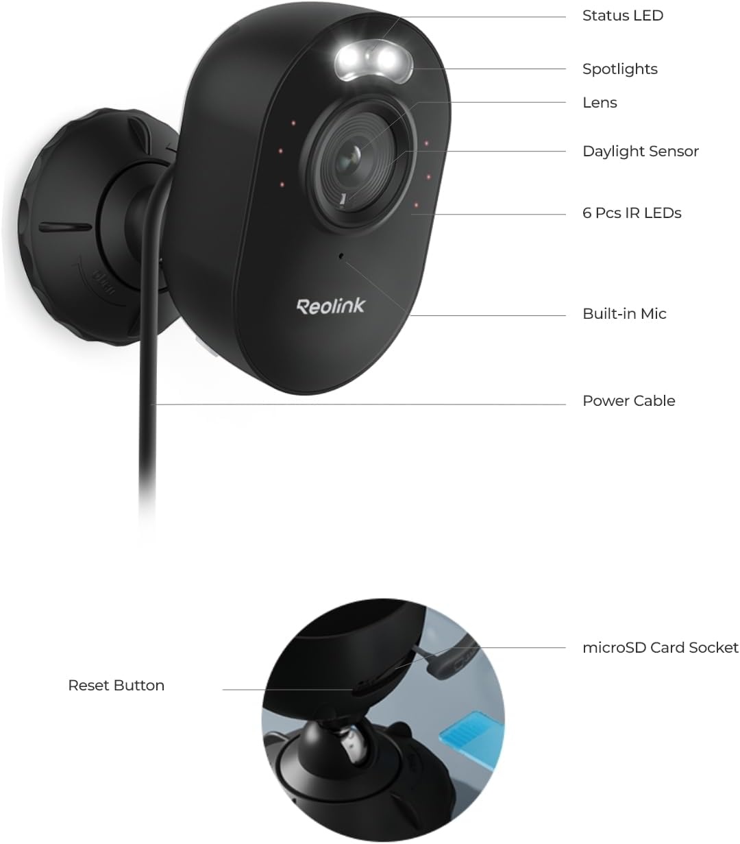 Reolink Lumus, Opgewaardeerde 2K 4MP Buiten Beveiligingscamera met Schijnwerpers, Slimme Persoon/voertuig/huisdier Detectie met Directe Waarschuwingen, 2,4/5GHz Dual-band Wi-Fi Camera, Tweegesprek