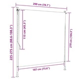 Buitenrolluik VidaXL 200x270cm Antraciet Frame Oranje/Wit - 35% Korting