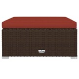 VidaXL Voetenbank met Kussen 70x70x30 cm Poly Rattan Bruin - 33% Korting