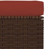 VidaXL Voetenbank met Kussen 70x70x30 cm Poly Rattan Bruin - 33% Korting