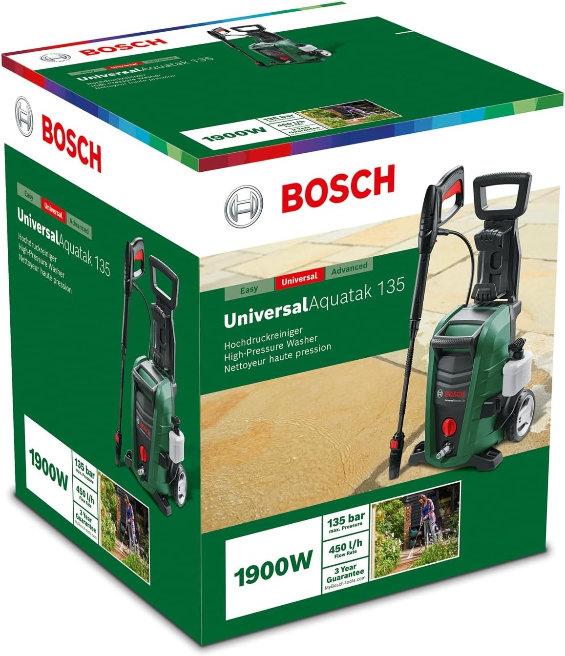 Bosch UniversalAquatak 135 Hogedrukreiniger - 1900W - 135 bar - 54% Korting