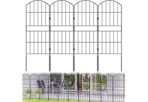 Tuinhek Zwart Metaal 10-Delig 310x85cm | 45% Korting