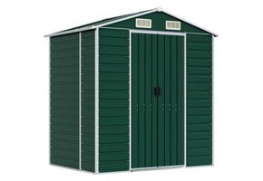 vidaXL Tuinschuur 191x130x198 cm gegalvaniseerd staal groen