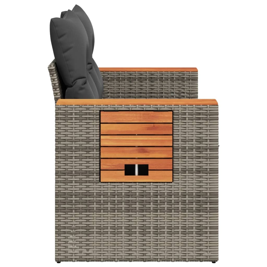 VidaXL Tuinbank 2-zits met Kussens Poly Rattan Grijs - 35% Korting!