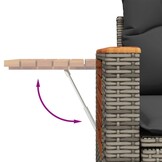 VidaXL Tuinbank 2-zits met Kussens Poly Rattan Grijs - 35% Korting!