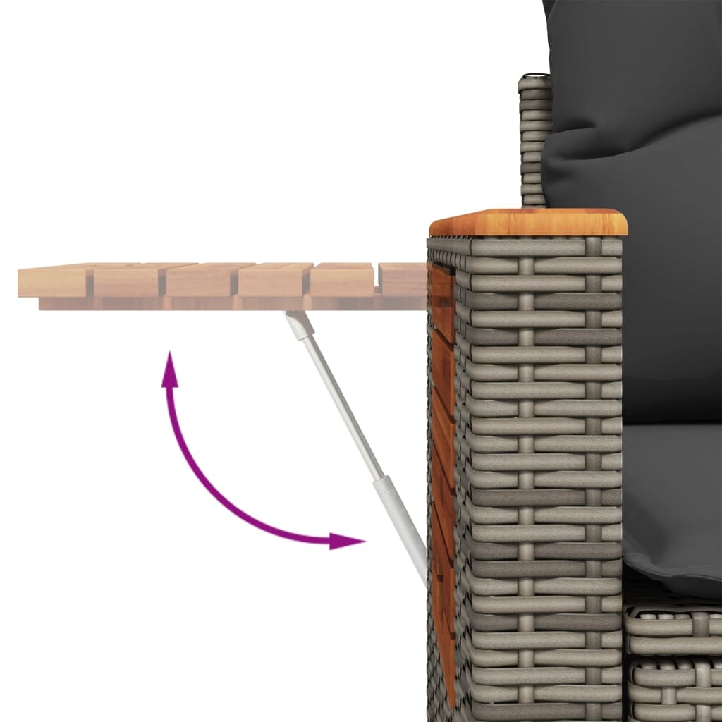 VidaXL Tuinbank 2-zits met Kussens Poly Rattan Grijs - 35% Korting!